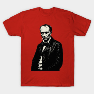 Charles Baudelaire modern rocker portrait with cigarette T-Shirt