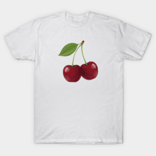Fresh Red Cherries Illustration For Cherries Jubilee Day T-Shirt