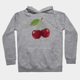 Fresh Red Cherries Illustration For Cherries Jubilee Day Hoodie