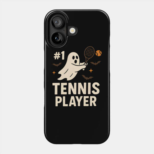 #1 Tennis Player Funny Halloween Ghost Gift Phone Case by MakerMind8.2