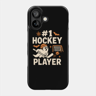 #1 Hockey Player Funny Halloween Ghost Gift Phone Case