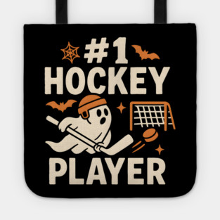 #1 Hockey Player Funny Halloween Ghost Gift Tote