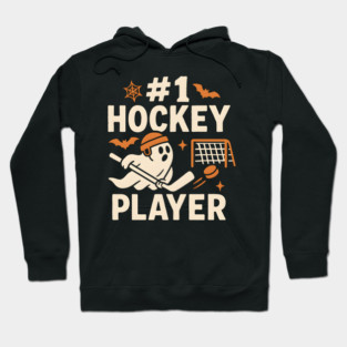 #1 Hockey Player Funny Halloween Ghost Gift Hoodie