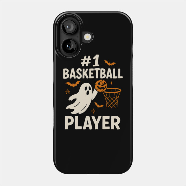 #1 Basketball Player Funny Halloween Ghost Gift Phone Case by MakerMind8.2
