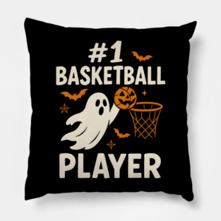#1 Basketball Player Funny Halloween Ghost Gift Pillow