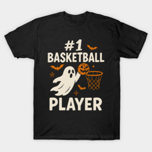 #1 Basketball Player Funny Halloween Ghost Gift T-Shirt