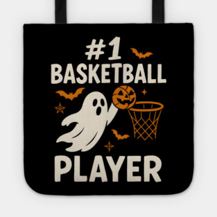 #1 Basketball Player Funny Halloween Ghost Gift Tote