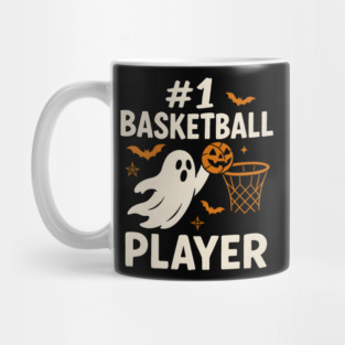 #1 Basketball Player Funny Halloween Ghost Gift Mug