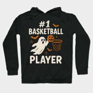 #1 Basketball Player Funny Halloween Ghost Gift Hoodie