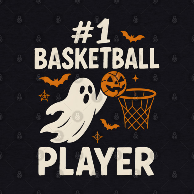 #1 Basketball Player Funny Halloween Ghost Gift by MakerMind8.2