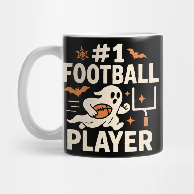 #1 Football Player Funny Halloween Ghost Gift by MakerMind8.2