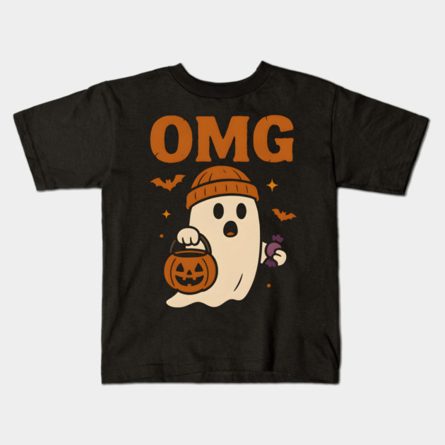 OMG Funny Ghost Halloween Candy Trick or Treat Gift Kids T-Shirt by MakerMind8.2