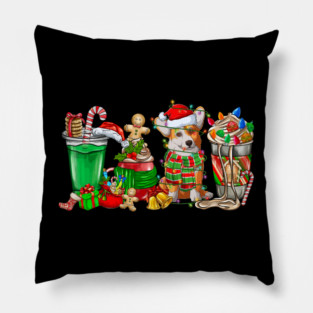 Corgi Dog Christmas Pajamas Coffee Latte Mugs Xmas Men Women Kids Pillow