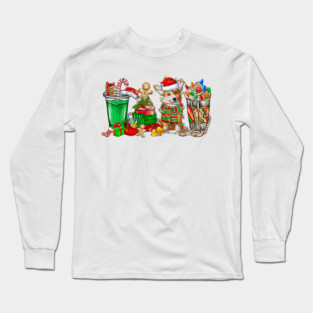 Corgi Dog Christmas Pajamas Coffee Latte Mugs Xmas Men Women Kids Long Sleeve T-Shirt