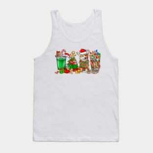 Corgi Dog Christmas Pajamas Coffee Latte Mugs Xmas Men Women Kids Tank Top