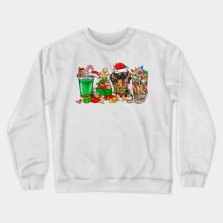Dachshund  Dog Christmas Pajamas Coffee Latte Mugs Xmas Men Women Kids Crewneck Sweatshirt