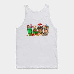 Dachshund  Dog Christmas Pajamas Coffee Latte Mugs Xmas Men Women Kids Tank Top