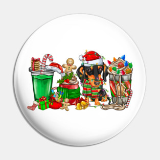 Dachshund  Dog Christmas Pajamas Coffee Latte Mugs Xmas Men Women Kids Pin