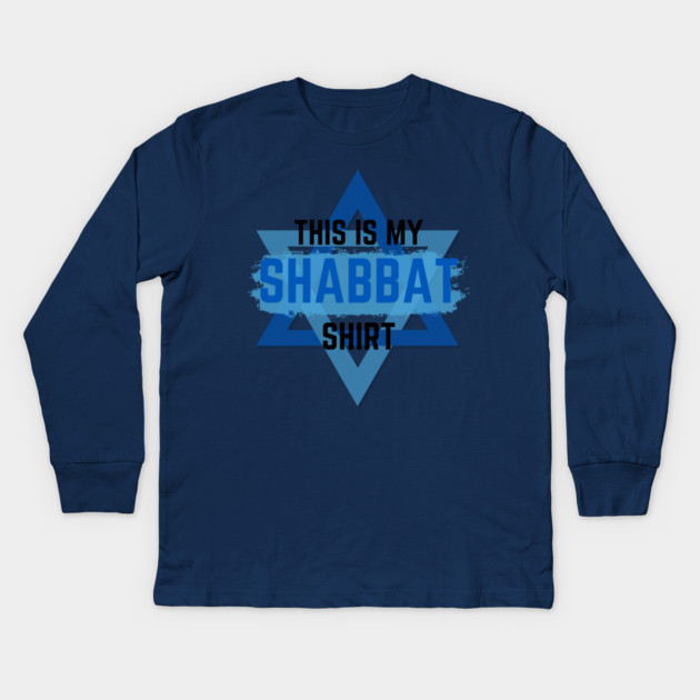 This Is My Shabbat Shirt Kids Long Sleeve T-Shirt by Uri Zehavi