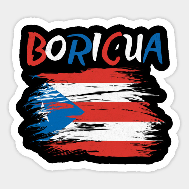 Boricua Pride – Distressed Puerto Rico Flag Style Sticker by Designed By Marty