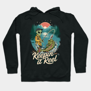 Alien Fishing – Keepin’ it Reel at the Mountain Lake Hoodie