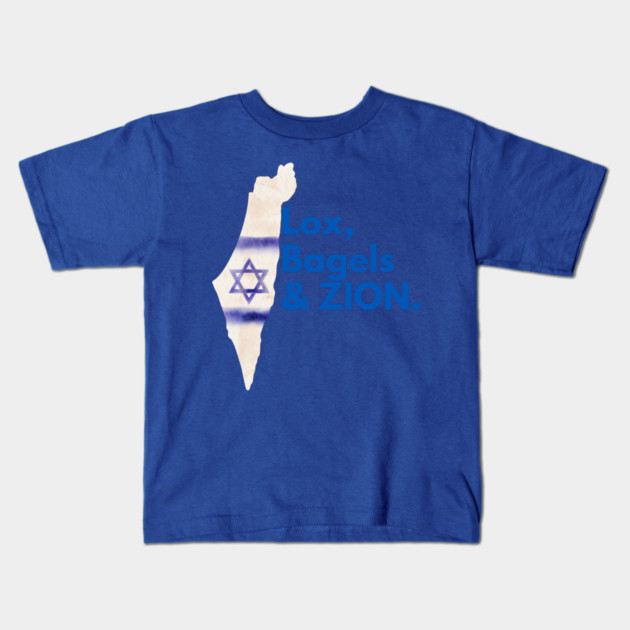 Lox, Bagels & Zion Kids T-Shirt by Uri Zehavi