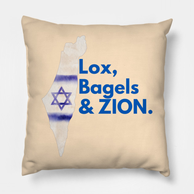 Lox, Bagels & Zion Pillow by Uri Zehavi