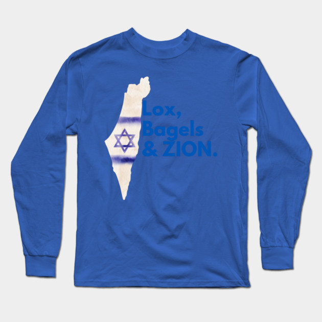 Lox, Bagels & Zion Long Sleeve T-Shirt by Uri Zehavi