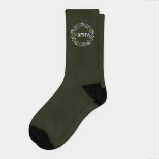 AntiFa Wreath Genderqueer Socks