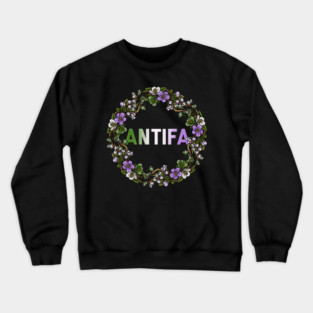 AntiFa Wreath Genderqueer Crewneck Sweatshirt