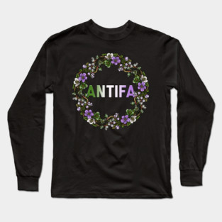 AntiFa Wreath Genderqueer Long Sleeve T-Shirt