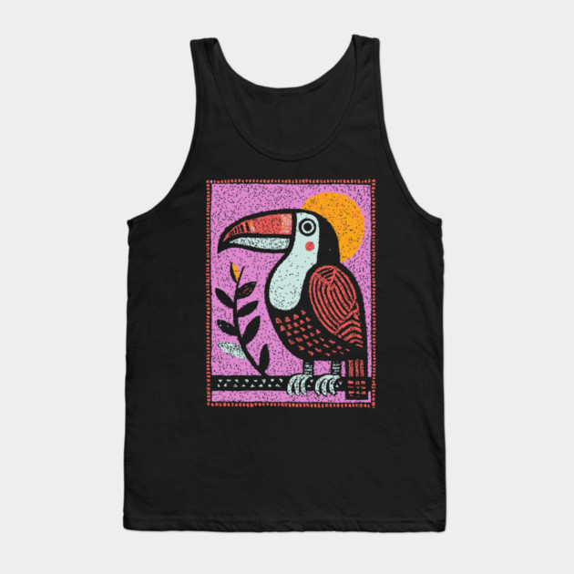 Psychedelic Toucan | The Vibrant Jungle Spirit Tank Top by TuncGK