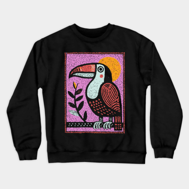 Psychedelic Toucan | The Vibrant Jungle Spirit Crewneck Sweatshirt by TuncGK