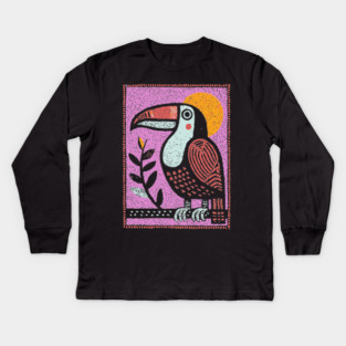 Psychedelic Toucan | The Vibrant Jungle Spirit Kids Long Sleeve T-Shirt