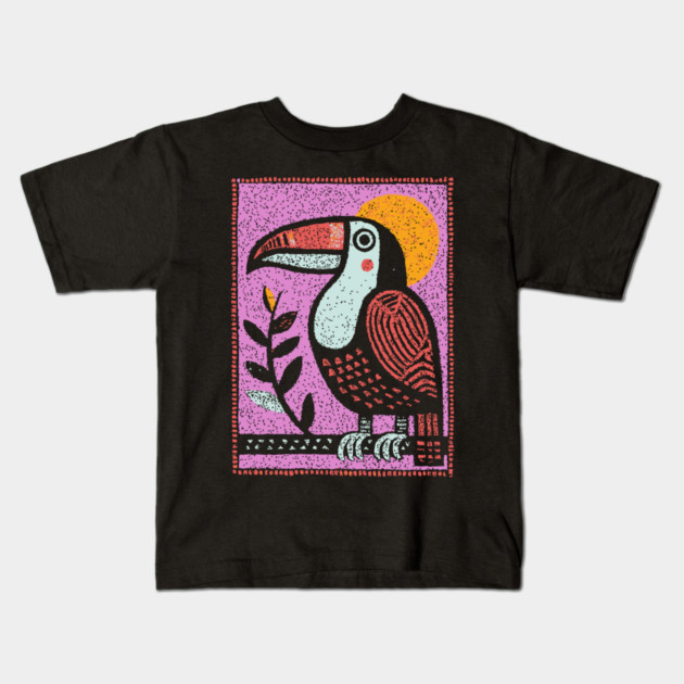 Psychedelic Toucan | The Vibrant Jungle Spirit Kids T-Shirt by TuncGK