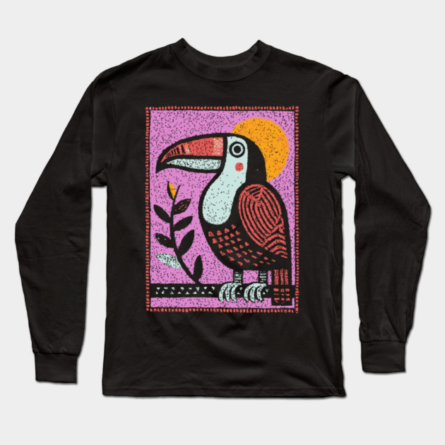 Psychedelic Toucan | The Vibrant Jungle Spirit Long Sleeve T-Shirt by TuncGK