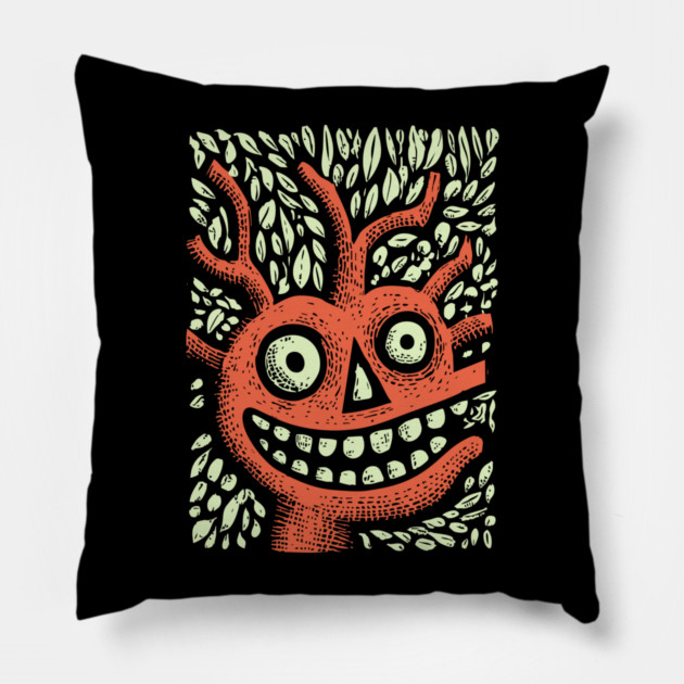 Mischievous Tree Monster | The Forest Sprite Pillow by TuncGK