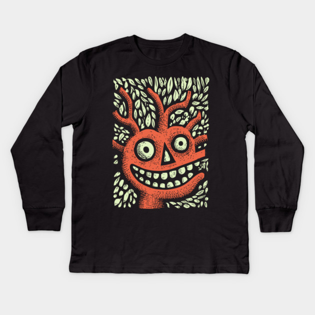 Mischievous Tree Monster | The Forest Sprite Kids Long Sleeve T-Shirt by TuncGK