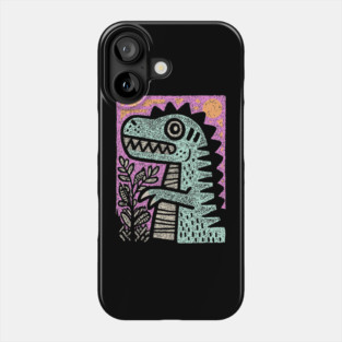 Folk Art T-Rex | The Prehistoric Storybook Character Phone Case