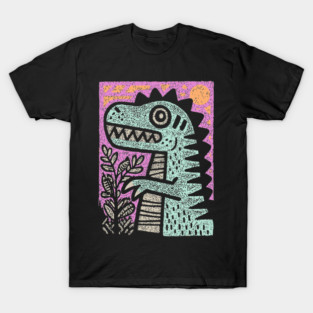 Folk Art T-Rex | The Prehistoric Storybook Character T-Shirt