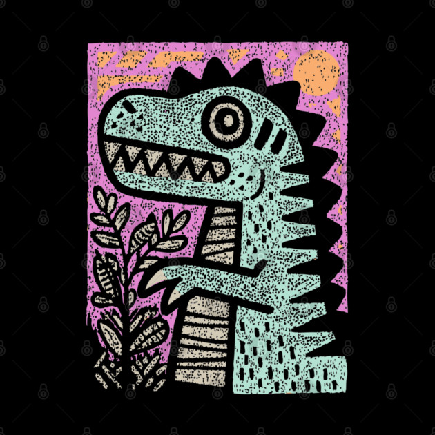 Folk Art T-Rex | The Prehistoric Storybook Character by TuncGK