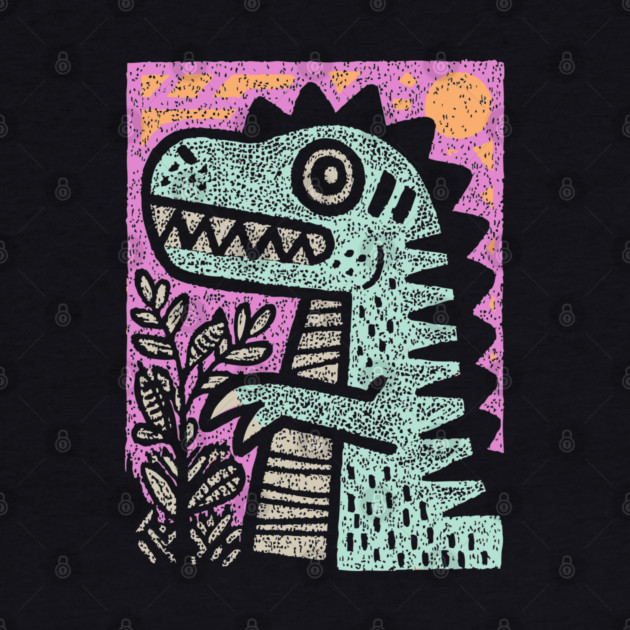 Folk Art T-Rex | The Prehistoric Storybook Character by TuncGK