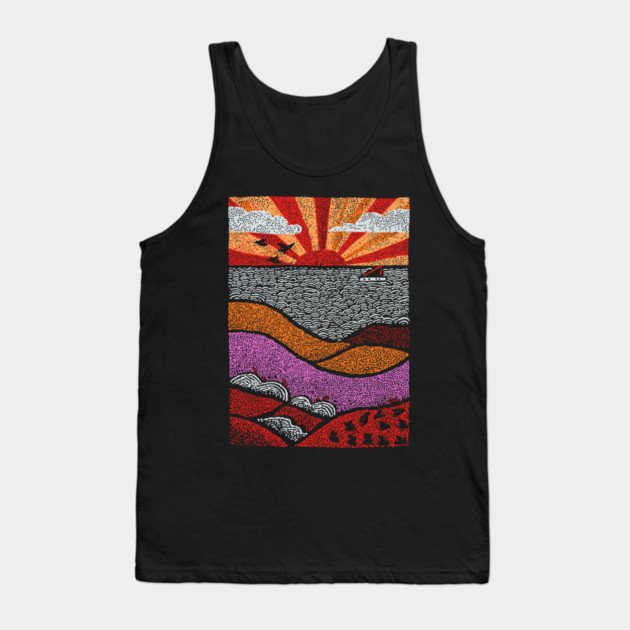 Abstract August Landscape | The Dog Days of Summer Tank Top by TuncGK