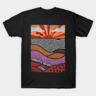 Abstract August Landscape | The Dog Days of Summer T-Shirt