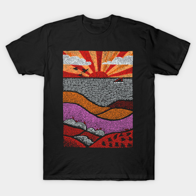 Abstract August Landscape | The Dog Days of Summer T-Shirt by TuncGK