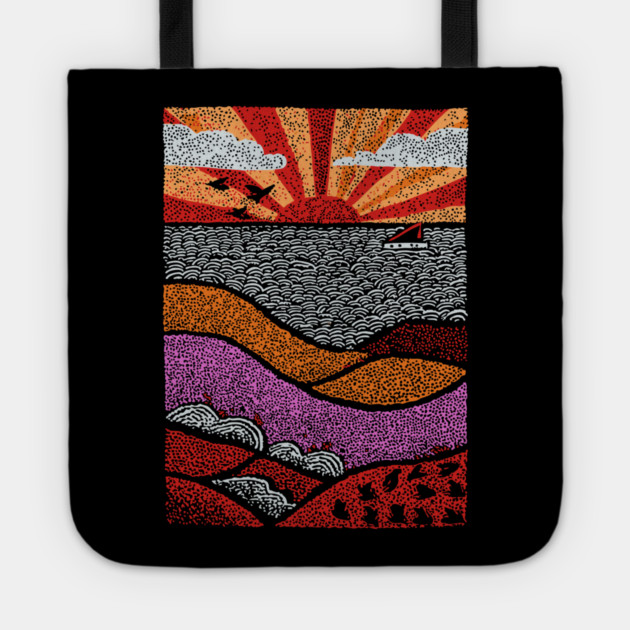 Abstract August Landscape | The Dog Days of Summer Tote by TuncGK
