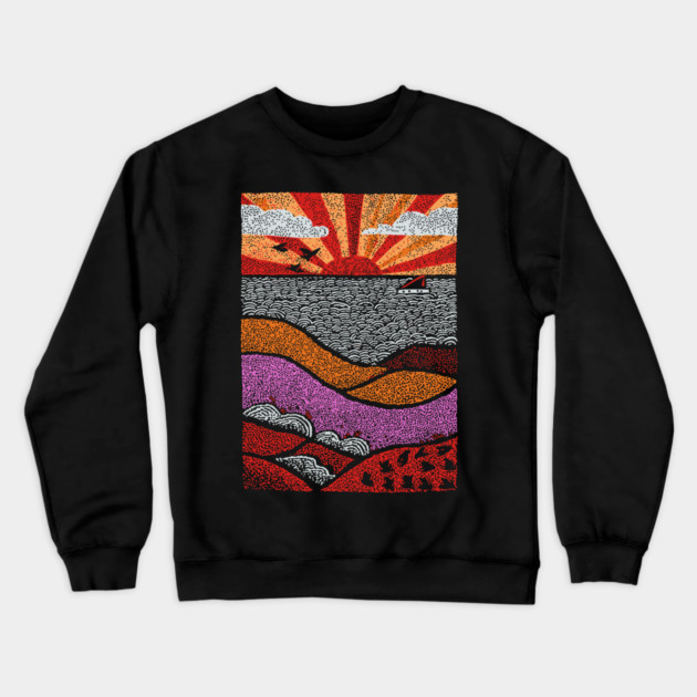 Abstract August Landscape | The Dog Days of Summer Crewneck Sweatshirt by TuncGK