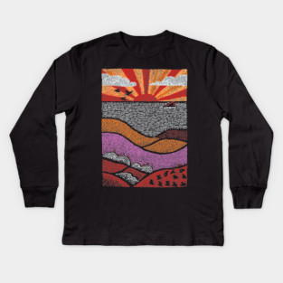 Abstract August Landscape | The Dog Days of Summer Kids Long Sleeve T-Shirt