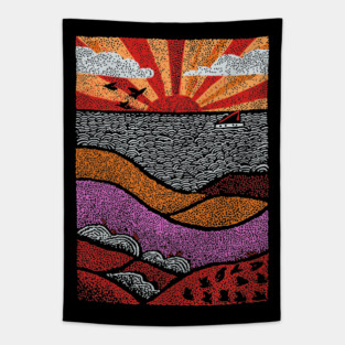 Abstract August Landscape | The Dog Days of Summer Tapestry