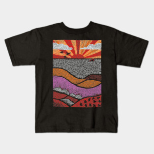 Abstract August Landscape | The Dog Days of Summer Kids T-Shirt